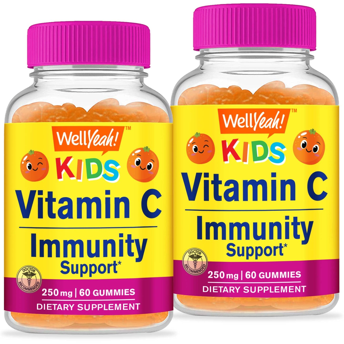 WellYeah Kids Vitamin C Gummies, 60 Gummies