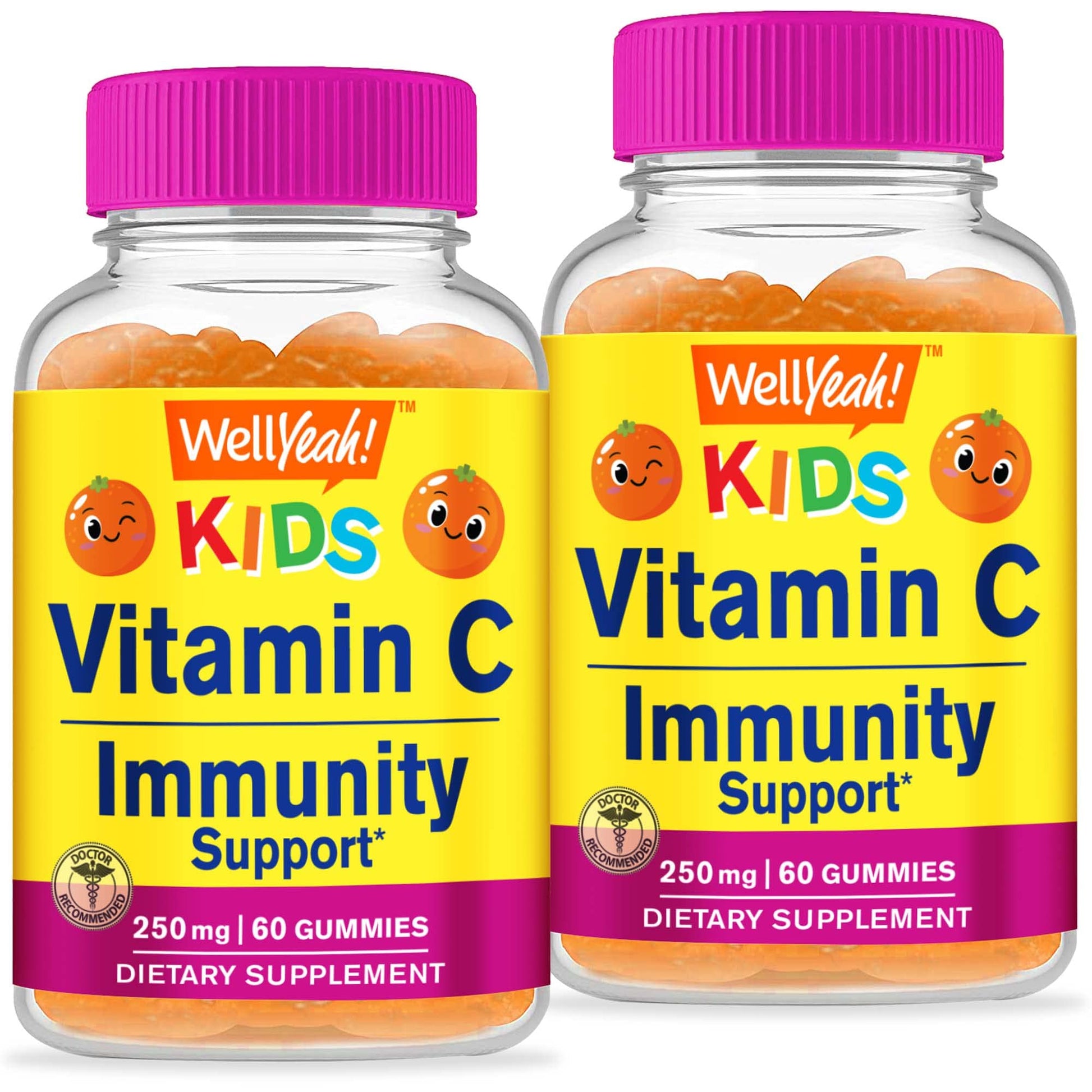 WellYeah Kids Vitamin C Gummies, 60 Gummies