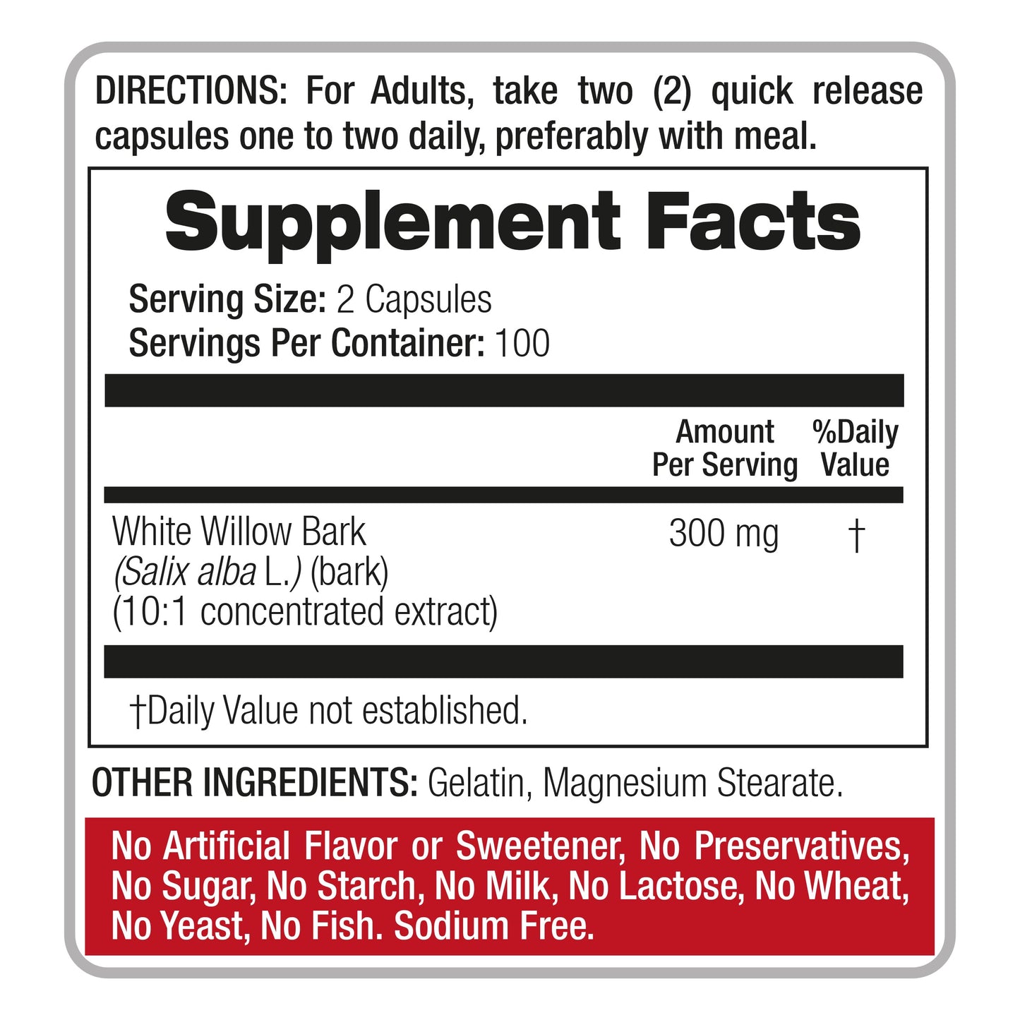 FITO MEDIC'S Lab White Willow Bark Supplement White Willow Extract Capsule 1