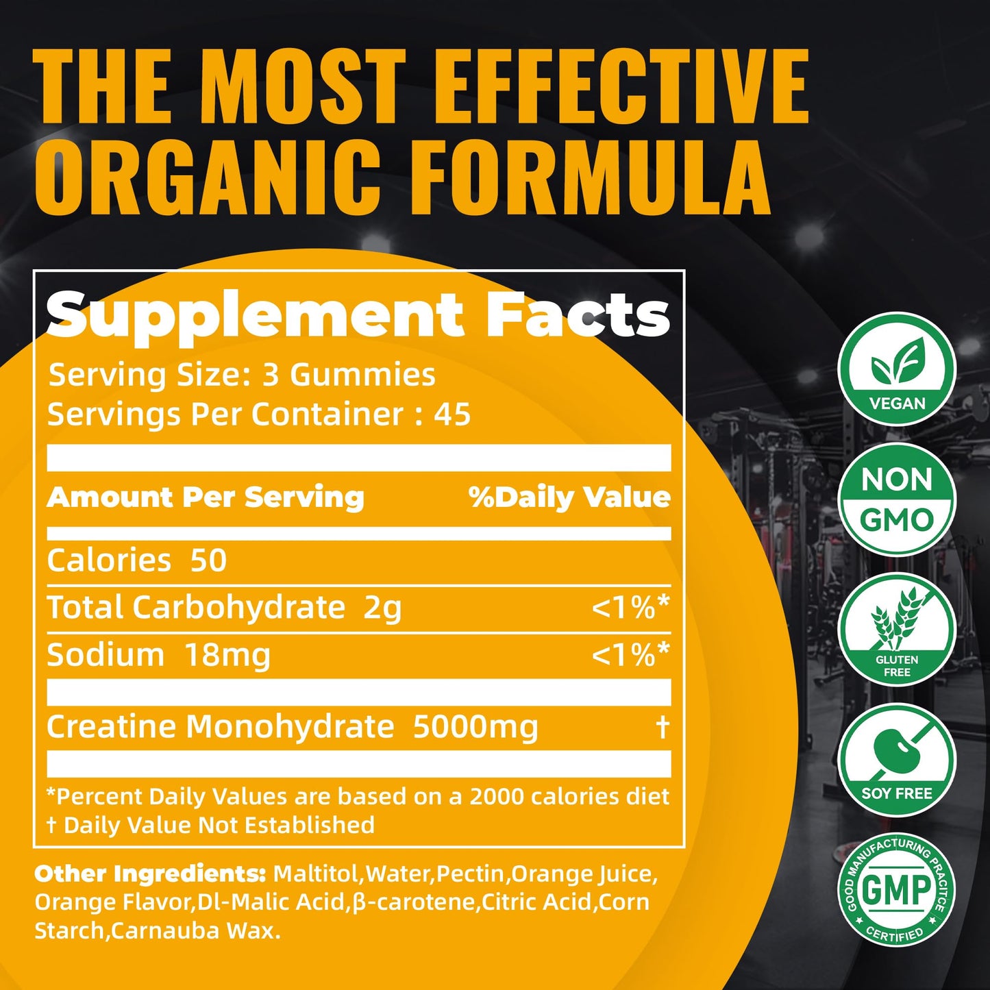 Natures Aid Creatine Monohydrate Gummy 135 Count