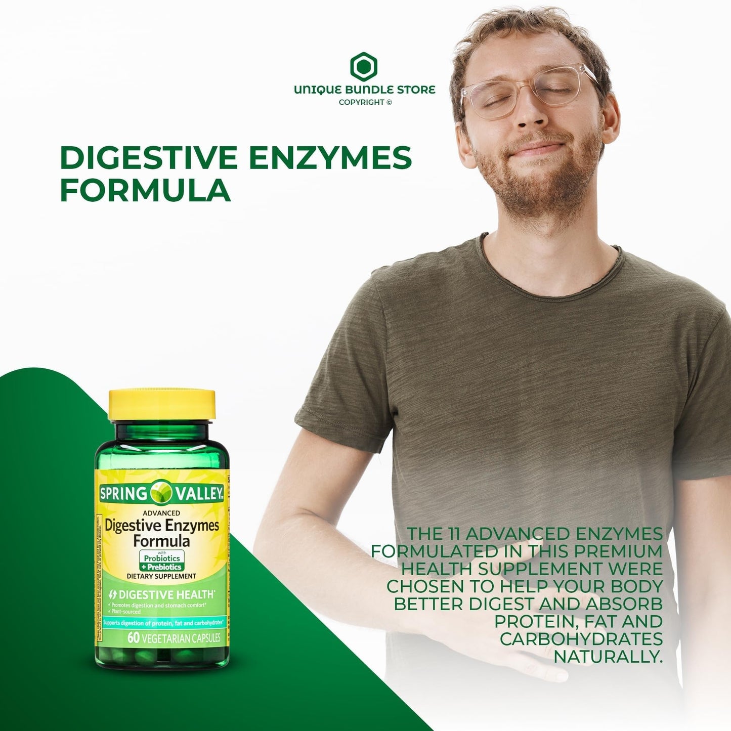 Unique Bundle Store Digestive Enzymes Capsule 60 Count