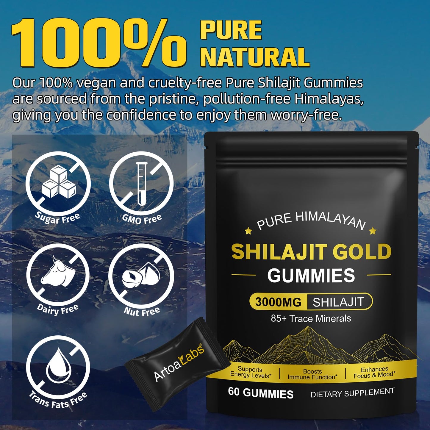 O.SECERT Shilajit Gummies 60 Gummies