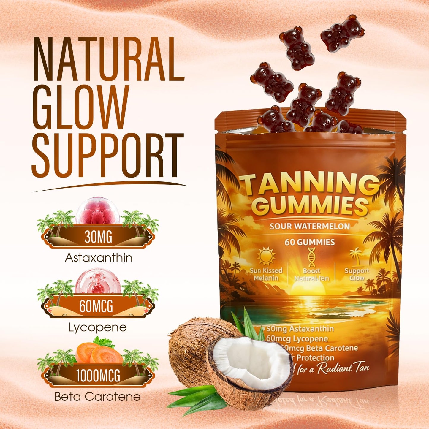 AQILUN Self Tanning Gummies 60 Count