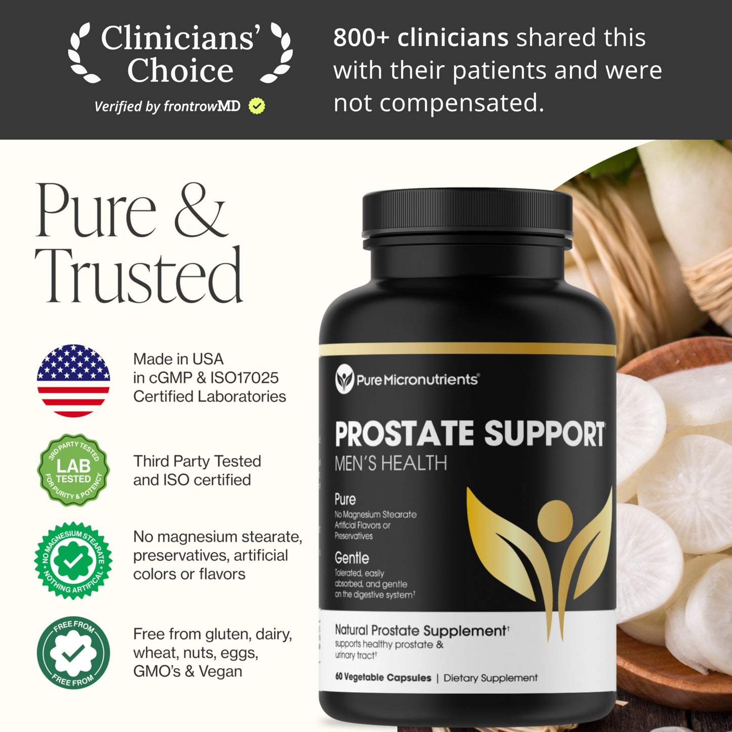 Pure Micronutrients Advanced Prostate Health Supplement - Saw Palmetto, Beta-Sitosterol, Stinging Nettle Root, & Lycopene - Bladder Control & Urinary Support Supplements for Men Capsules 60 Count
