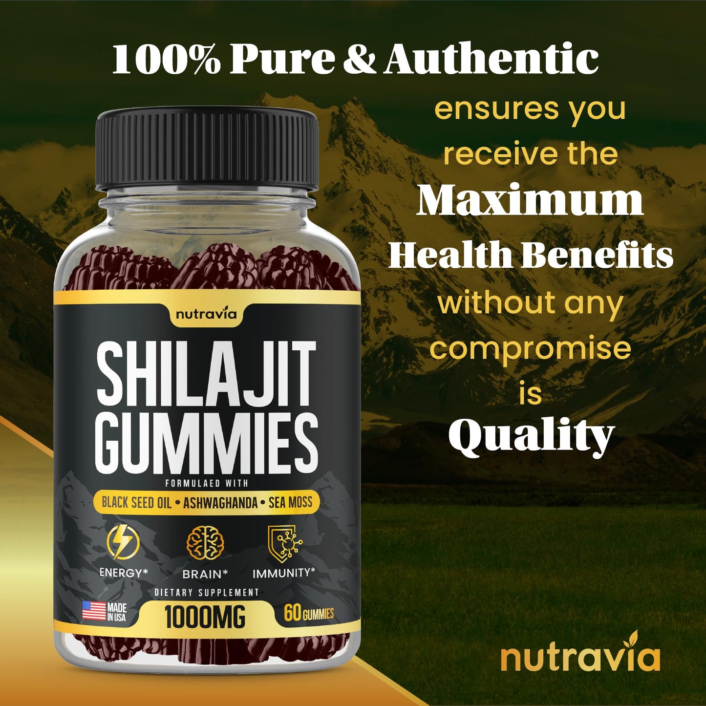 Nutravia Shilajit Gummies 60 Count