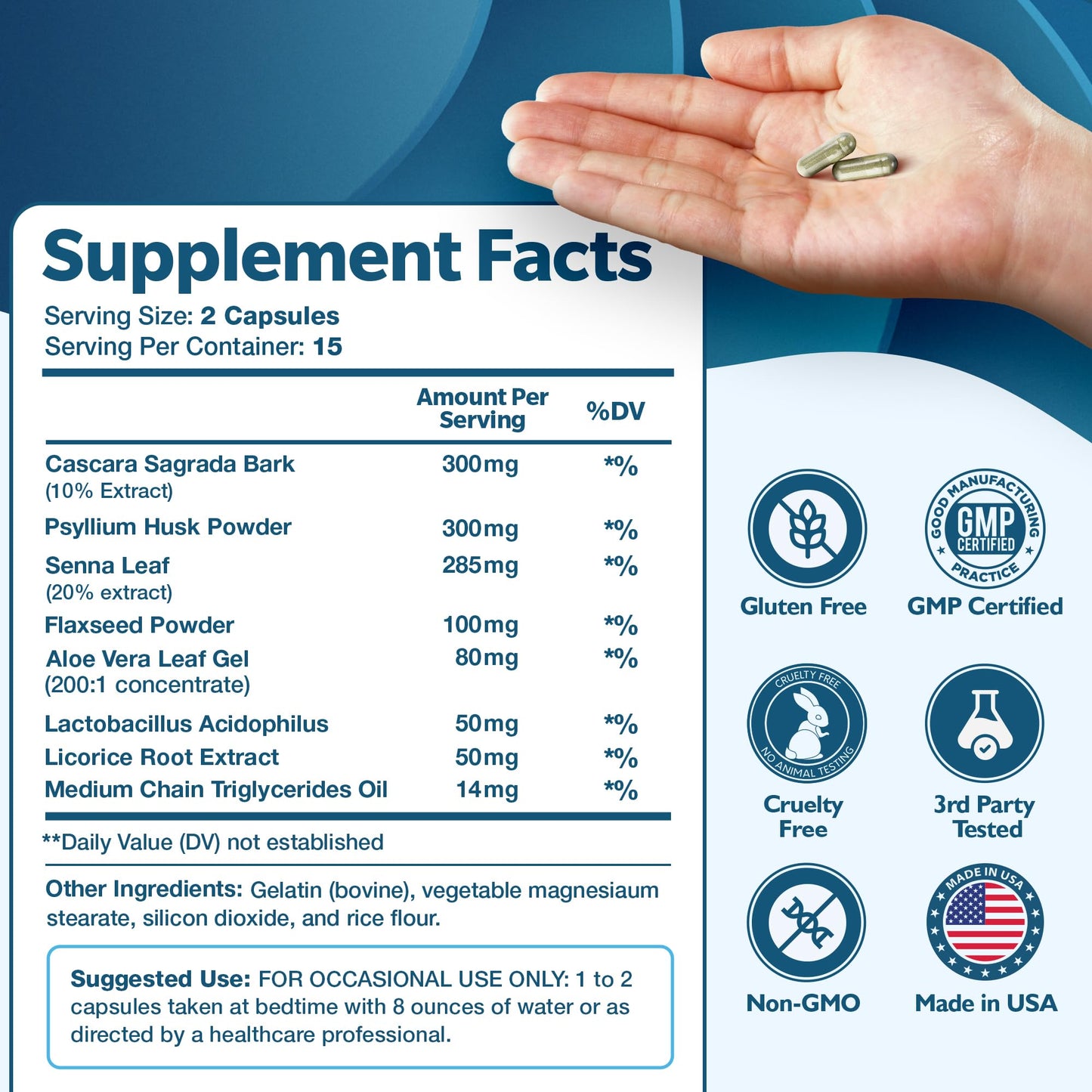 Happee Colon Cleanser & Detox for Weight Loss Support Capsules, 30 Count