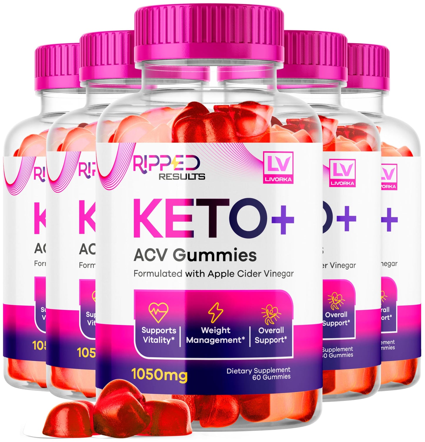 LIVORKA Ripped Results Keto Gummies, 300 Gummies