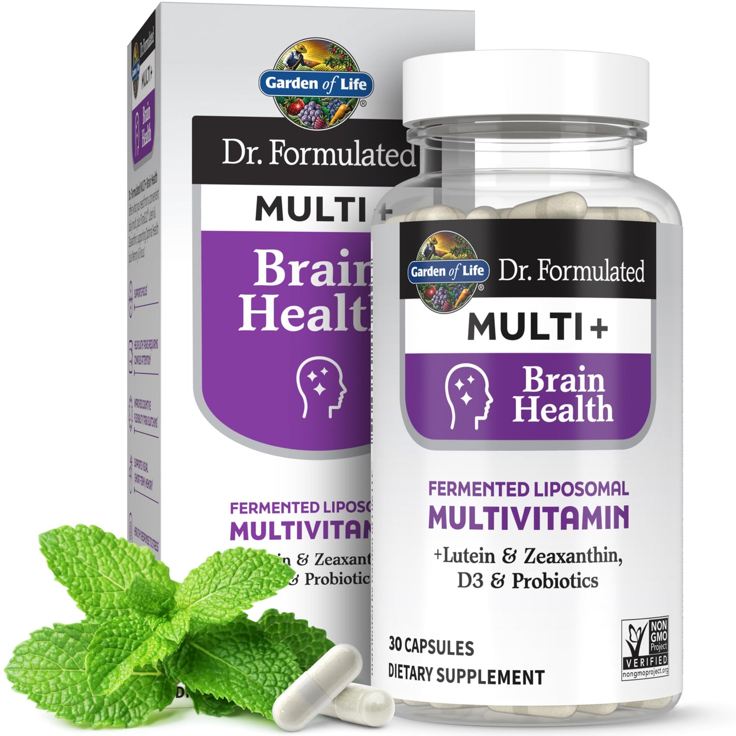Garden of Life Dr. Formulated Multi+ Brain Health Capsules, 30 Capsules