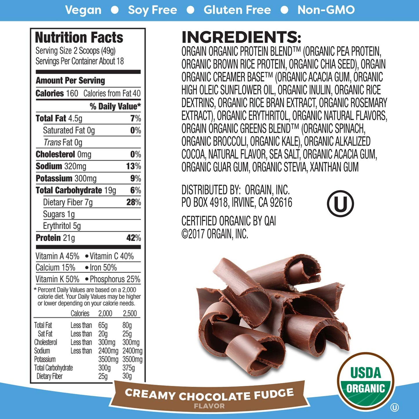 Orgain Organic Vegan Protein Powder + Greens Creamy Chocolate Fudge and Organic Vegan Protein Powder Peanut Butter Bundle, 1 Bundle