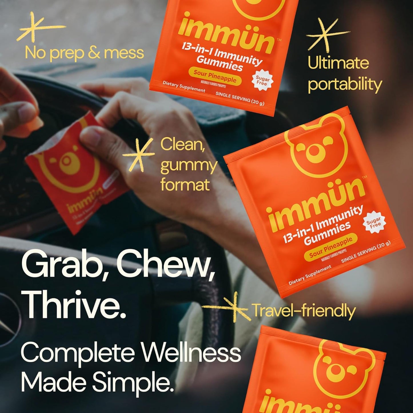 Grüns Multivitamin Greens + Immunity 13-in-1 Gummies, Sugar Free, 56 Gummies
