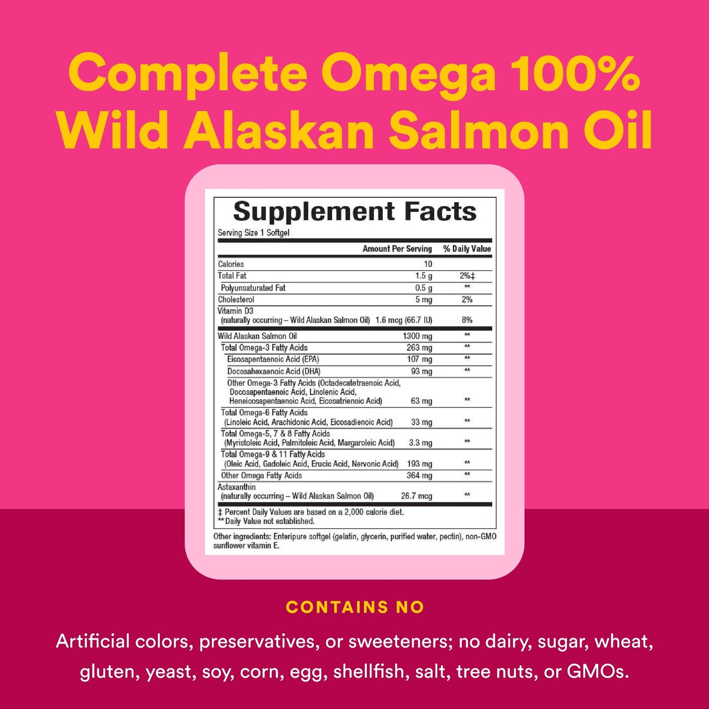 Natural Factors Complete Omega Wild Alaskan Salmon Oil Softgels 180
