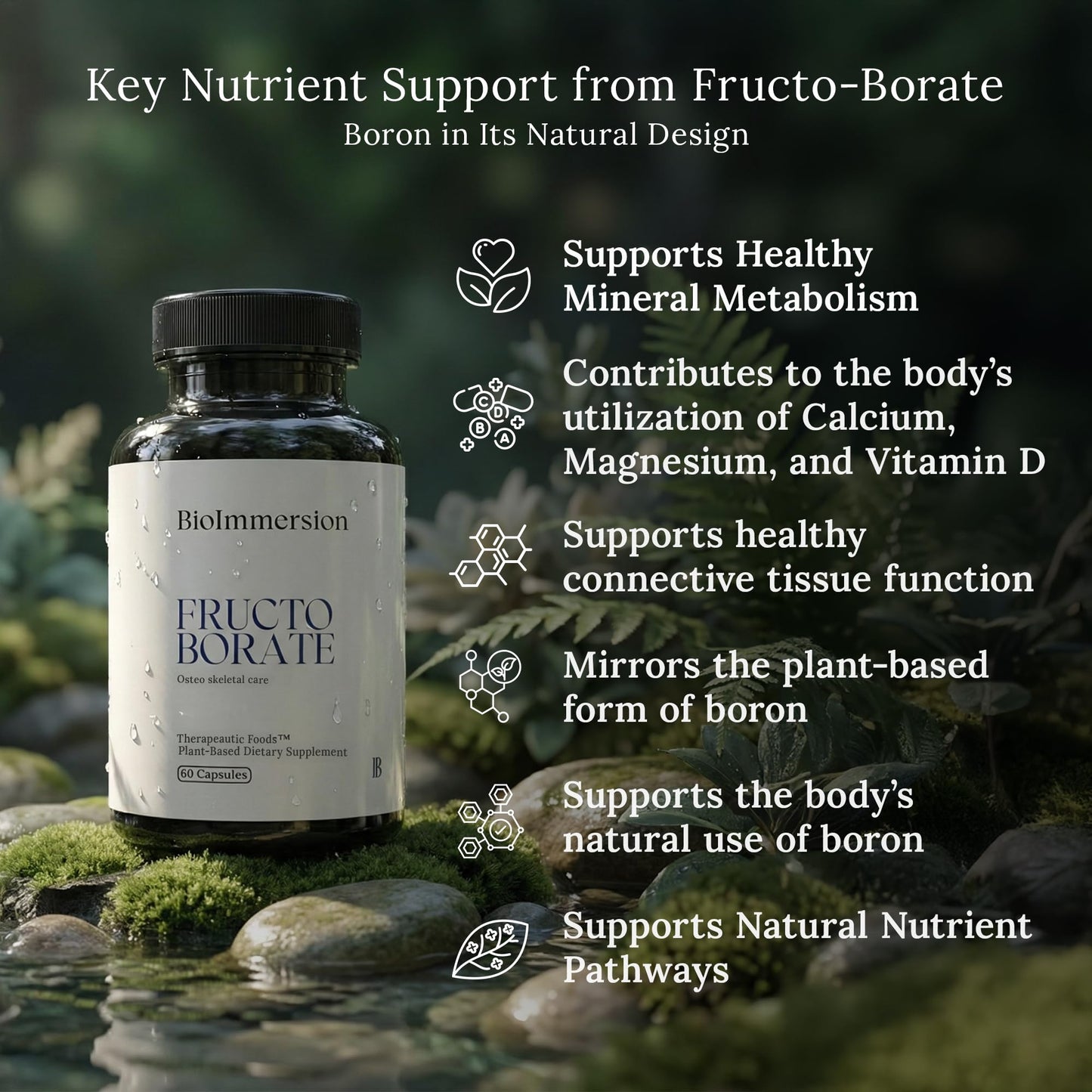 BioImmersion Boron – Fructo Borate 6mg – Bone & Joint Support, 60 Capsules