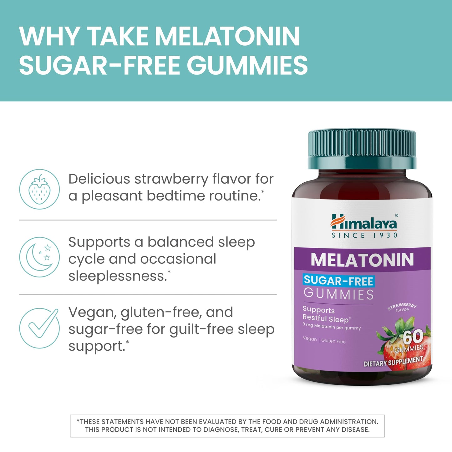 Himalaya Melatonin Sugar-Free Gummies 3 mg Melatonin, 60 Gummies