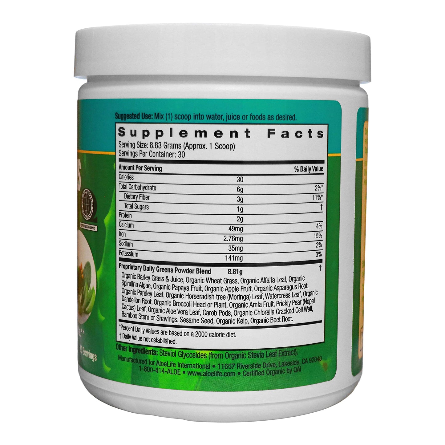 Aloe Life Daily Greens Powder 30 Servings