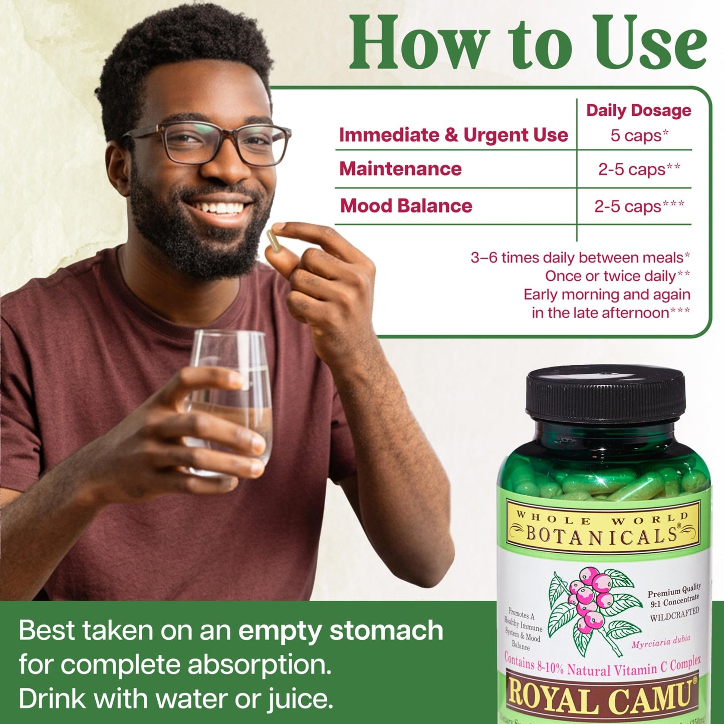 Whole World Botanicals Royal Camu Capsules, 140 Count
