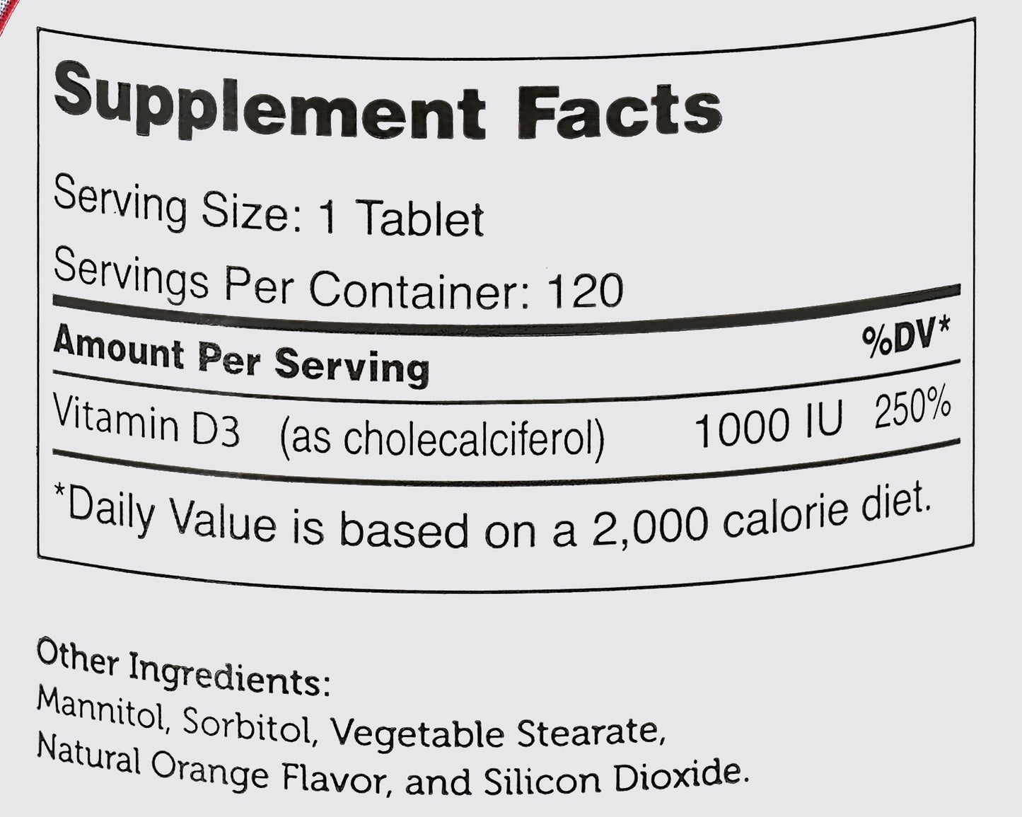 Zahler Junior D3 Chewable Tablet 1000IU, 240 Count