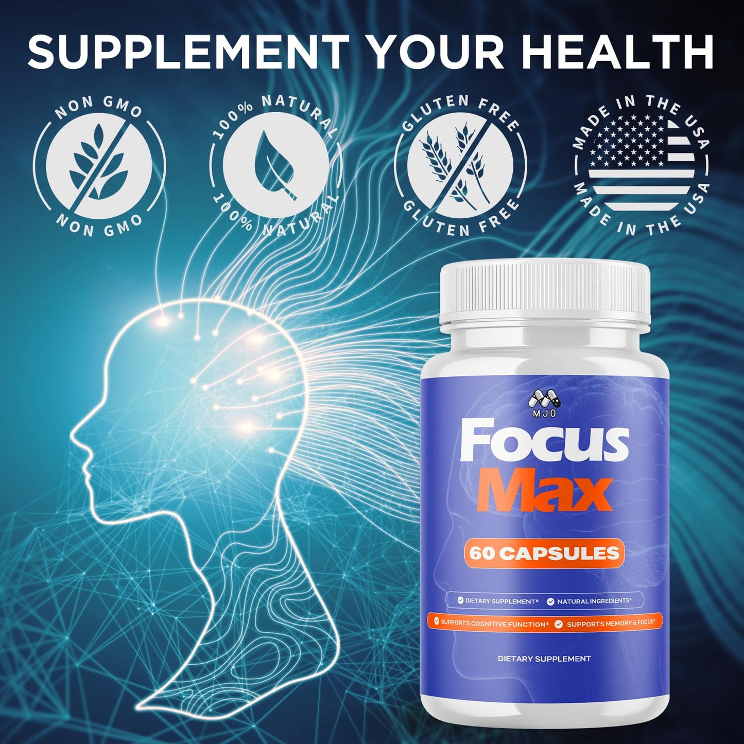 MJO Focus Max Capsules, 60 Count