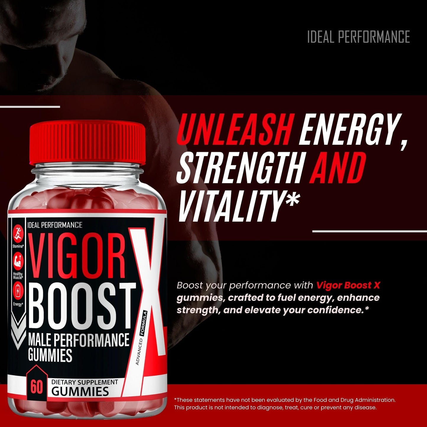 IDEAL PERFORMANCE Vigor Boost Gummies, 120 Gummies