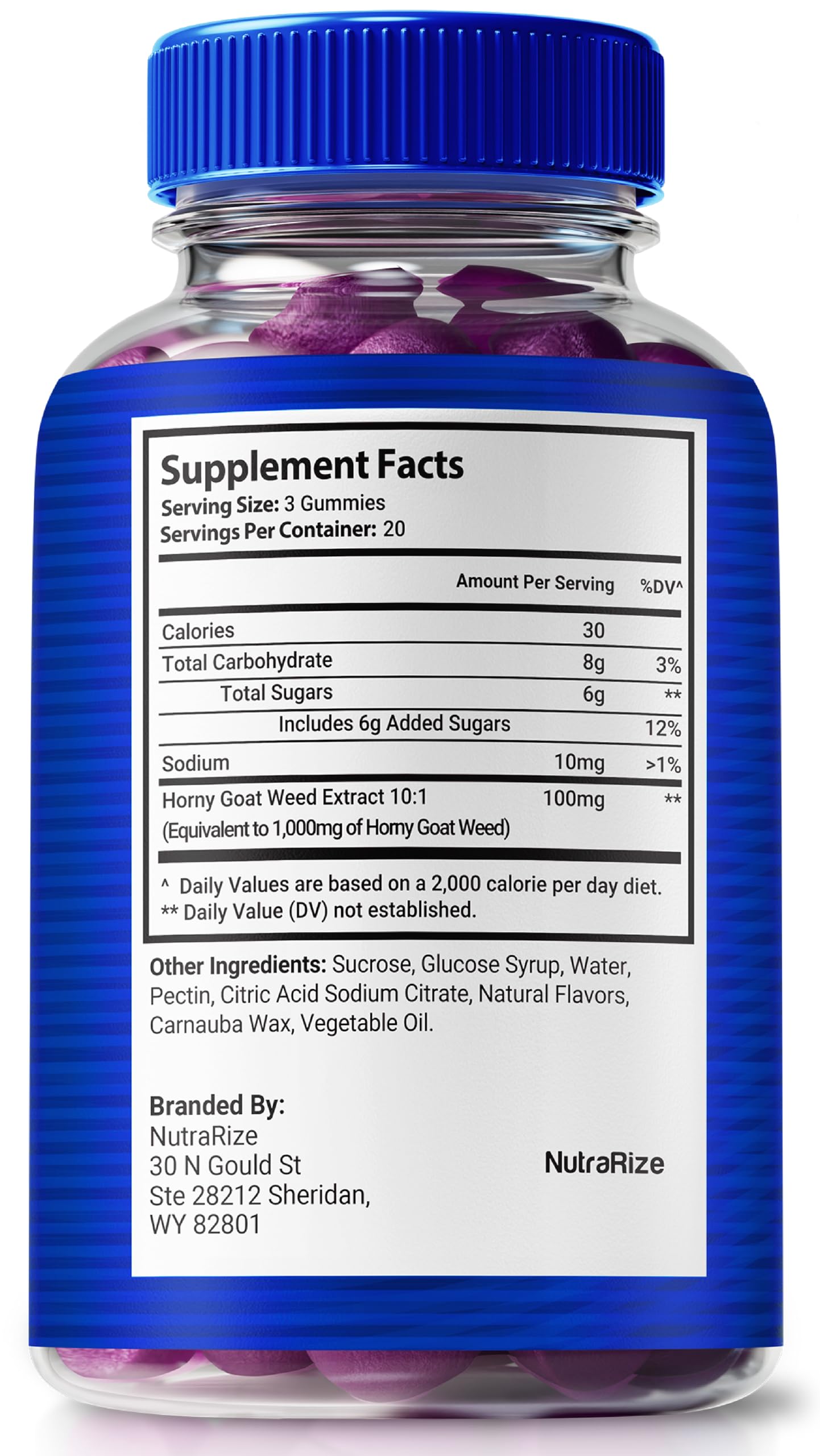 NutraRize Blue Steel Gummies for Men, Gummies, 120 Count