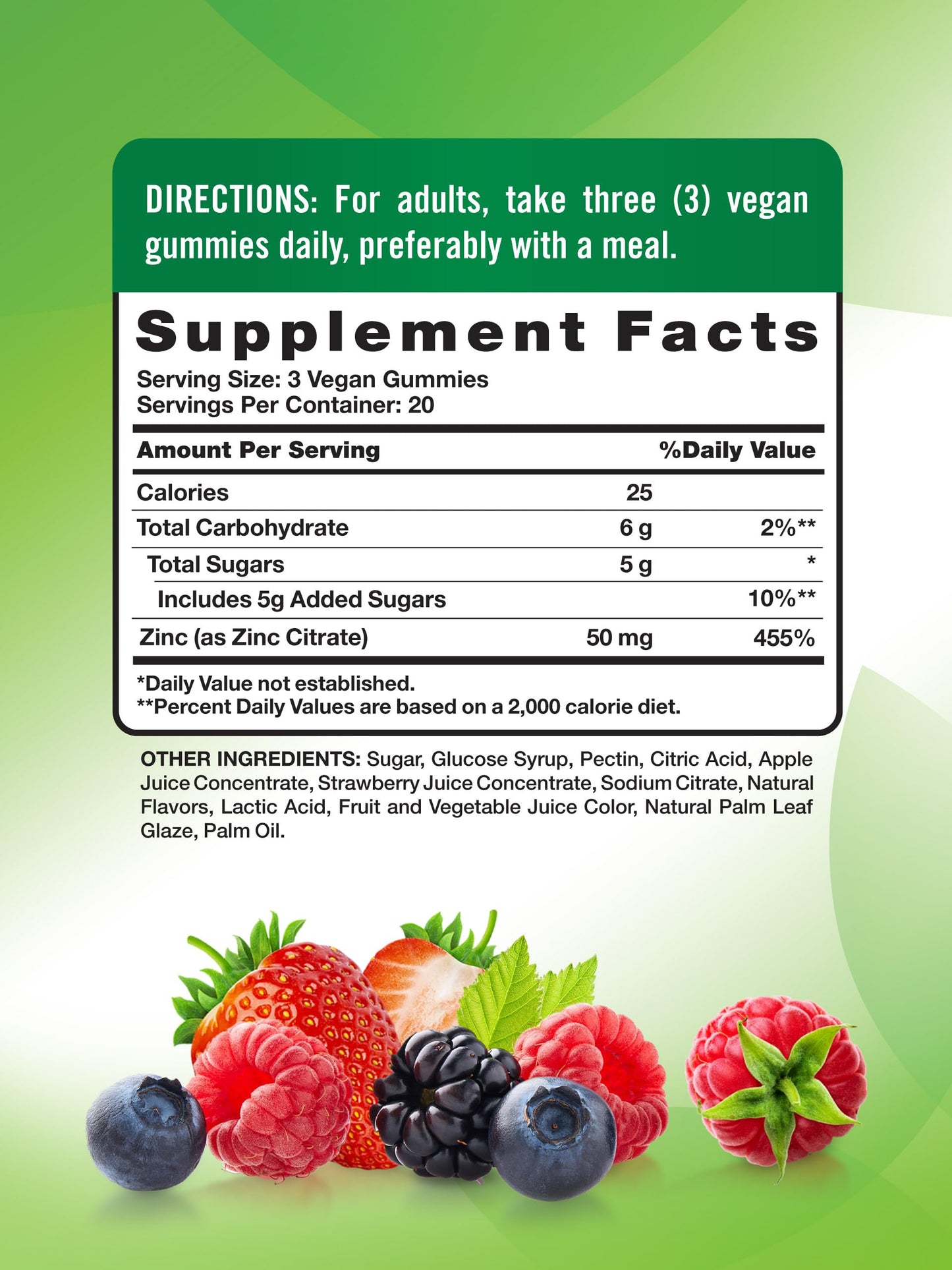 Nature's Truth Zinc Gummies for Adults Gummy 60 Count
