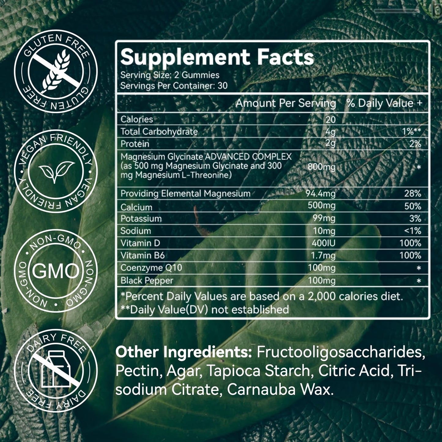 SmildeHeal Magnesium Glycinate Gummies 500mg with L-Threonate 300mg - Sugar-Free Magnesium Potassium Supplement with Vitamin D, B6, CoQ10 - Strawberry Flavored, 60 Gummies
