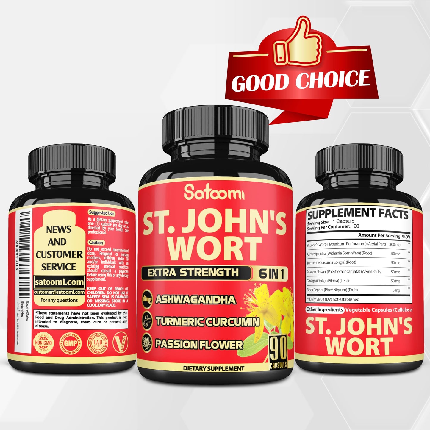 Satoomi St. John's Wort Veggie Capsules 90 Count