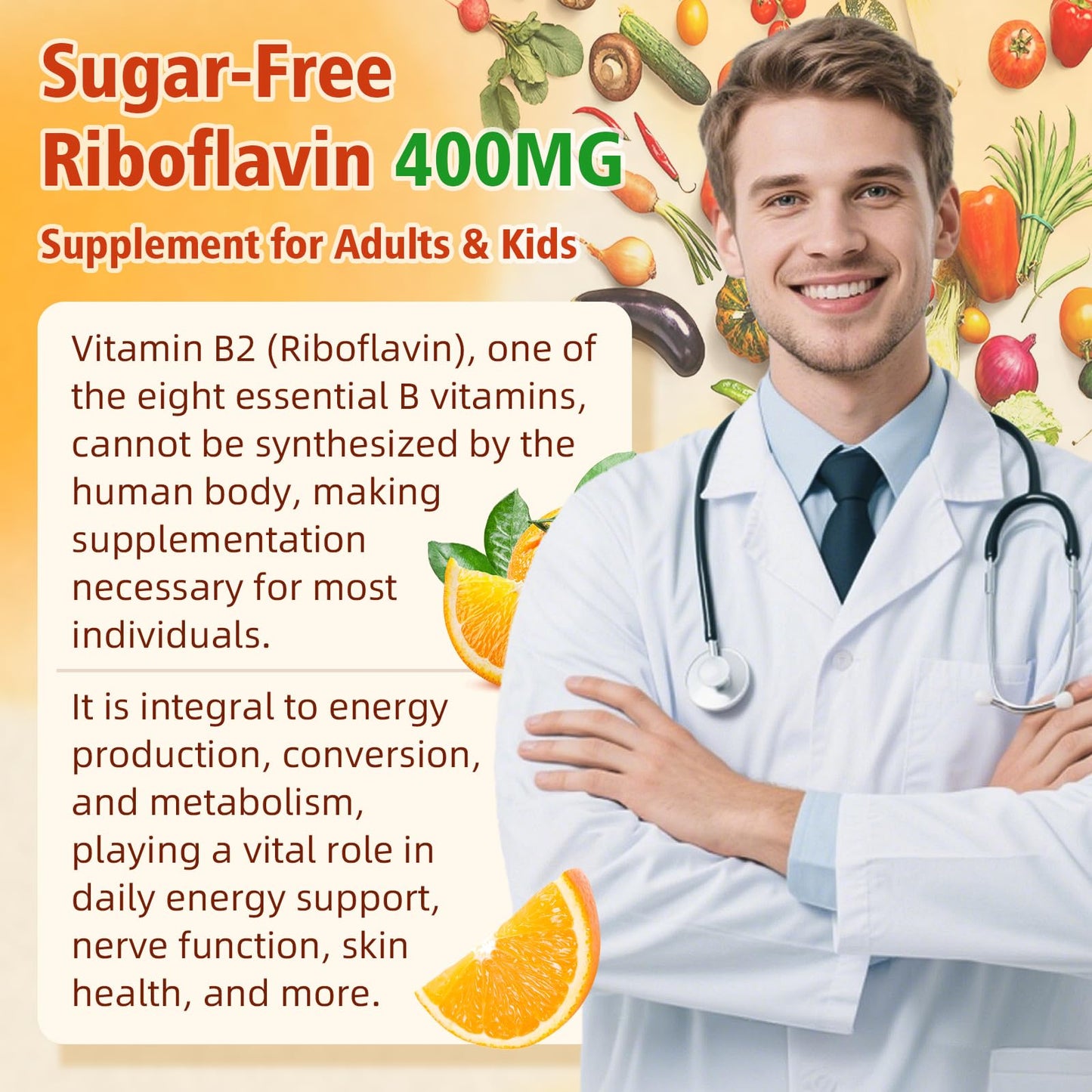 BVIVLOO Vitamin B2 Gummies (Riboflavin 400mg), 60 Gummies
