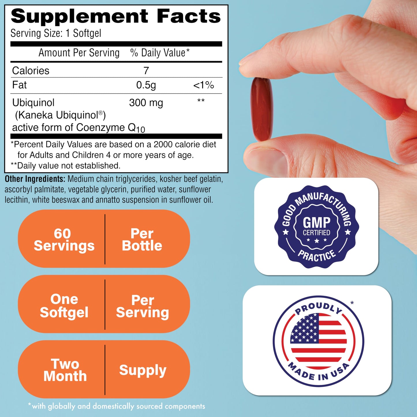 Health Thru Nutrition Ubiquinol 300mg Softgel, 60 Count