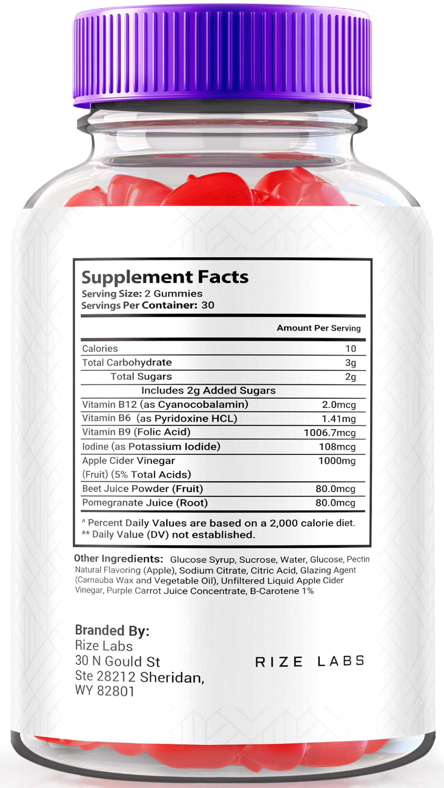Rize Labs True Ketosis ACV Gummies for Advanced Weight Loss - Keto + ACV Slimming Belly Fat Diet Gummy AC, 60 Gummies