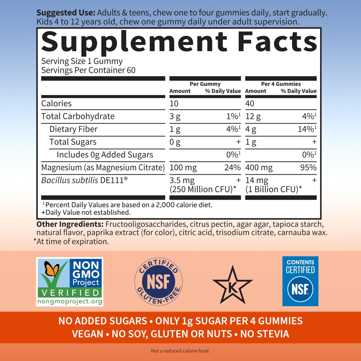 Garden of Life Magnesium Citrate Gummies, 60 Count