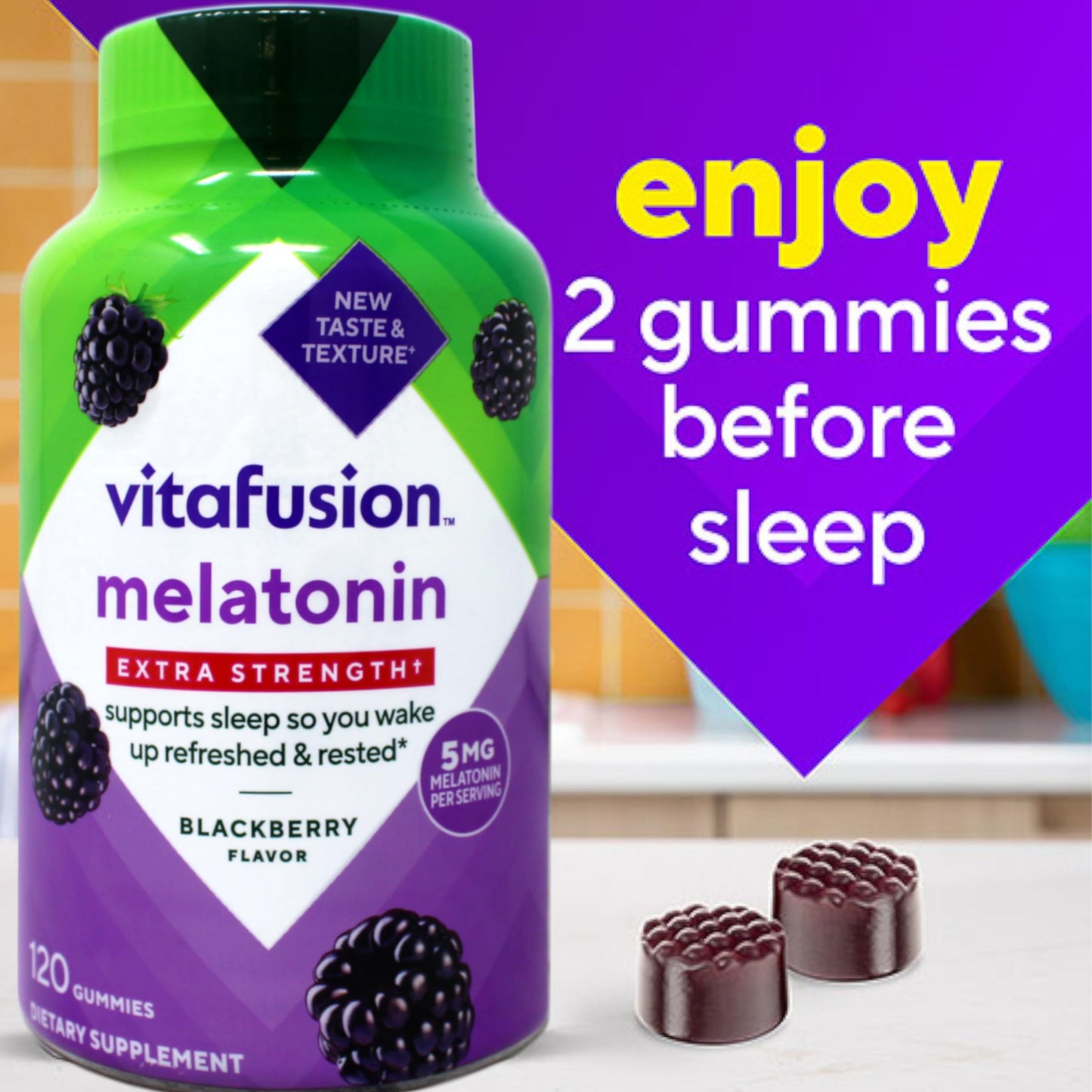 Vitafusion Melatonin Extra Strength 5mg Gummies, 360 Count