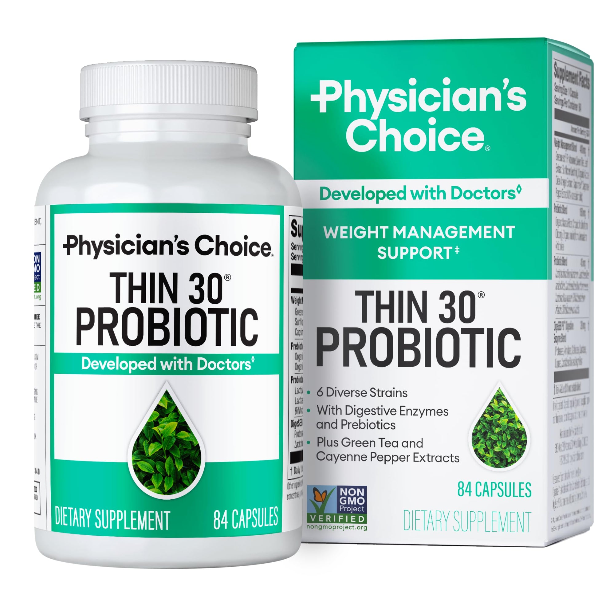 Physician's CHOICE Probiotics for Weight Management & Bloating Capsules, 84 Count