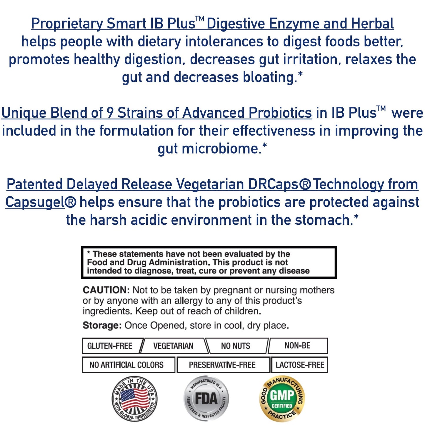 Smart Naturals IBplus Probiotic Digestive Enzyme & Herbal Blend Capsules, 60 Count