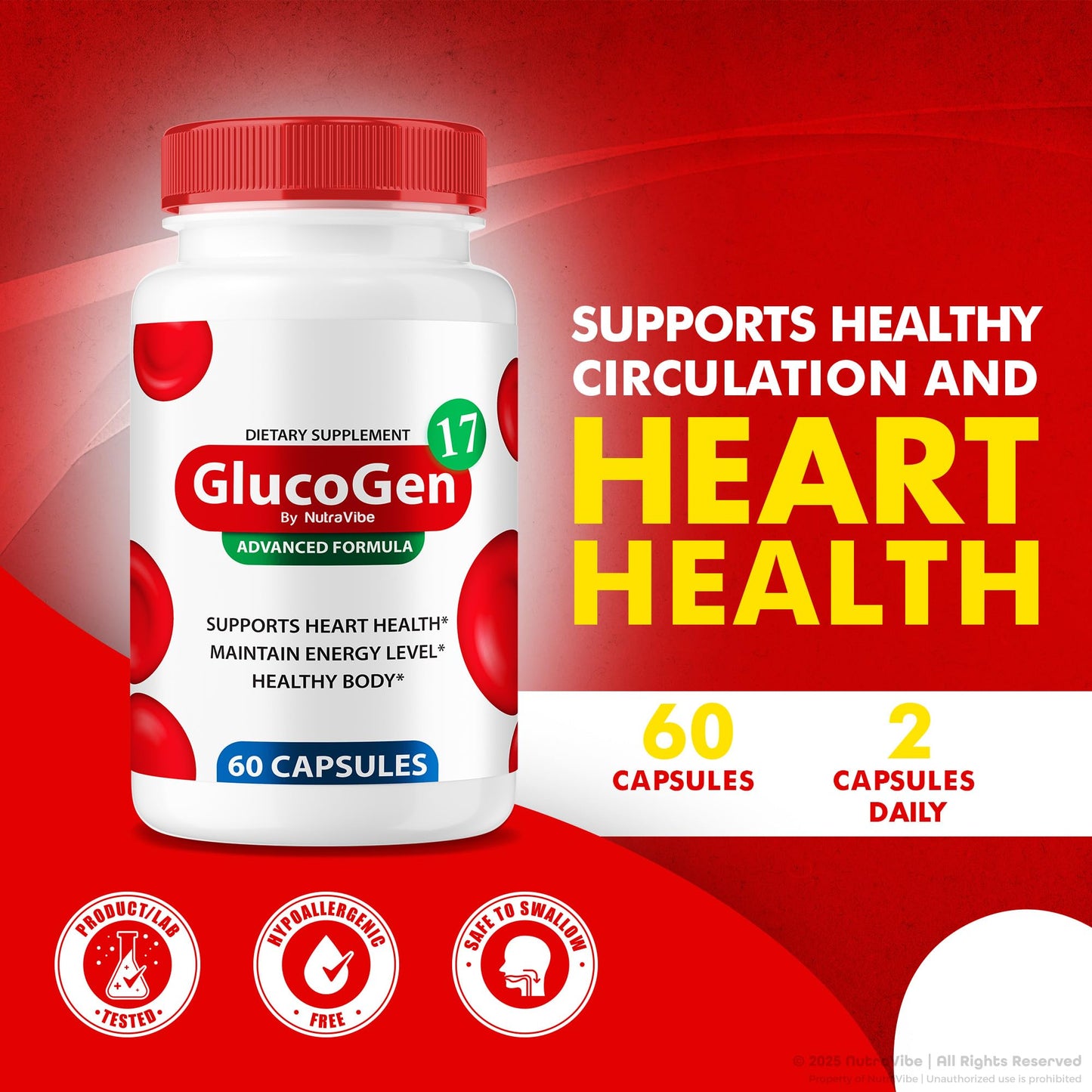 NutraVibe GlucoGen17 Capsules, 180 Count