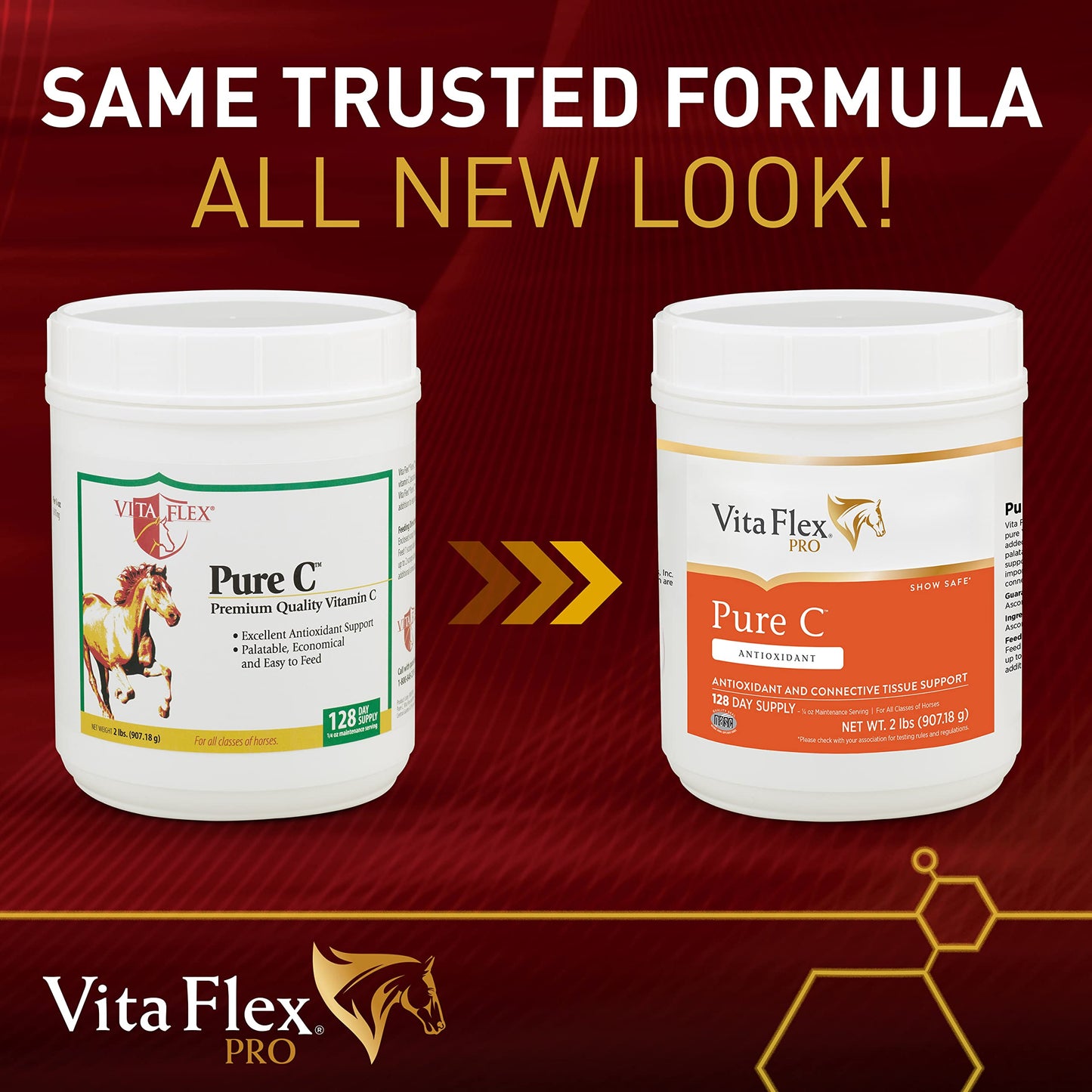 Vita Flex Pro Pure C Antioxidant Vitamin C Supplement for Horses, Powder, 2 lb, 128-Day Supply