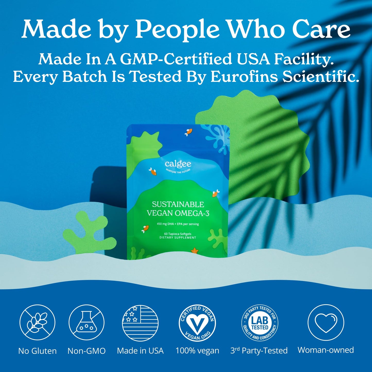 Calgee Algae Omega-3 Softgels, 60 Count