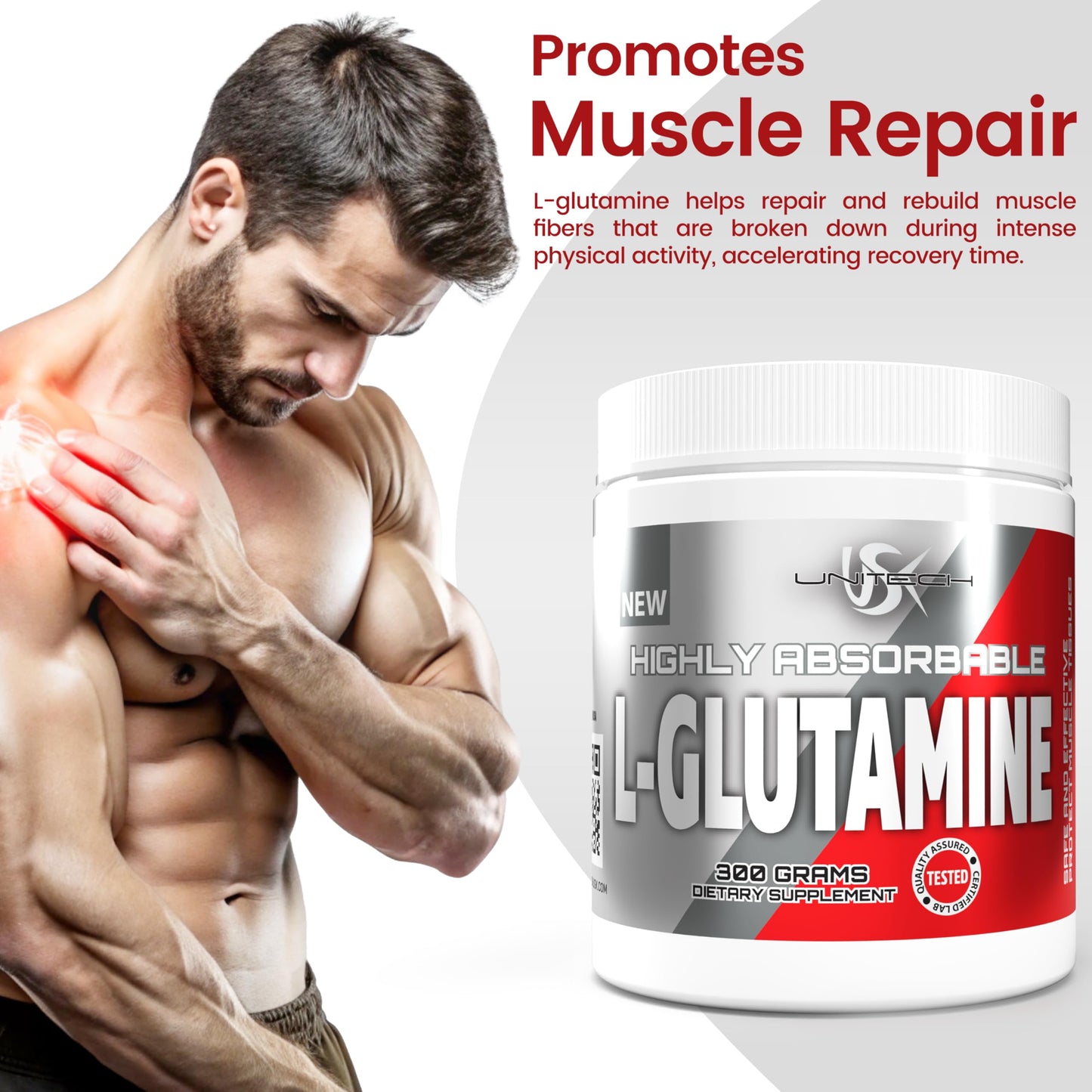 USK L-Glutamine Powder, 10.58 Ounce