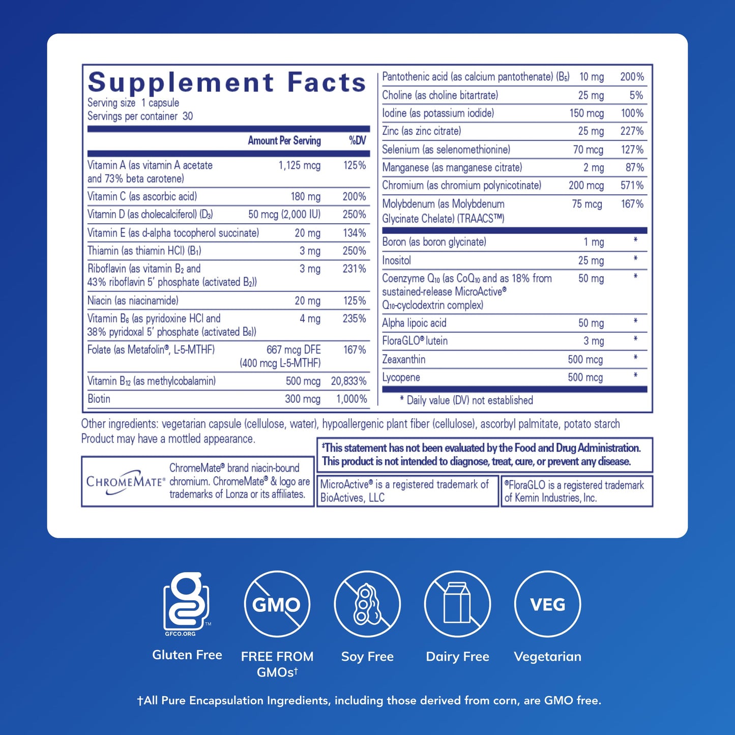 Pure Encapsulations O.N.E. Multivitamin Capsule, 30 Count