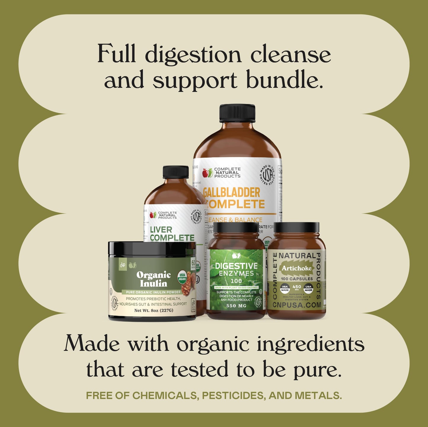 Complete Natural Products Digestion and Gut Health Detox and Cleanse Capsule, 5 Capsules