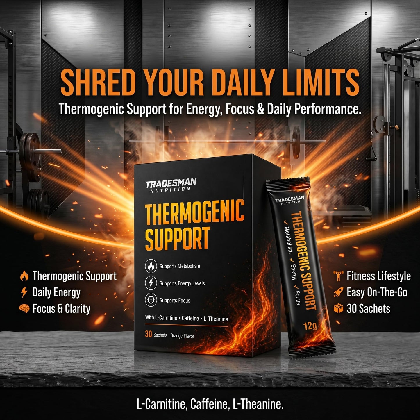 ONAISE Tradesman Nutrition Shred Thermogenic Support - Metabolism Support Formula for Energy & Focus, Powder, 12.7 Ounce