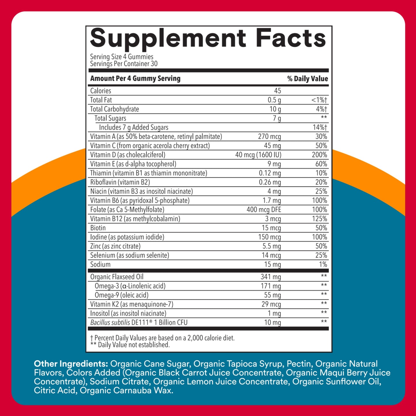 SmartyPants Multivitamin for Men, Organic Gummies: Probiotics, CoQ10, Methylfolate, Omega 3 (ALA), Vitamin D3, C, Vitamin B12, B6, A, K & Zinc for Immune Support, Biotin, 120 Gummies (30 Day Supply)