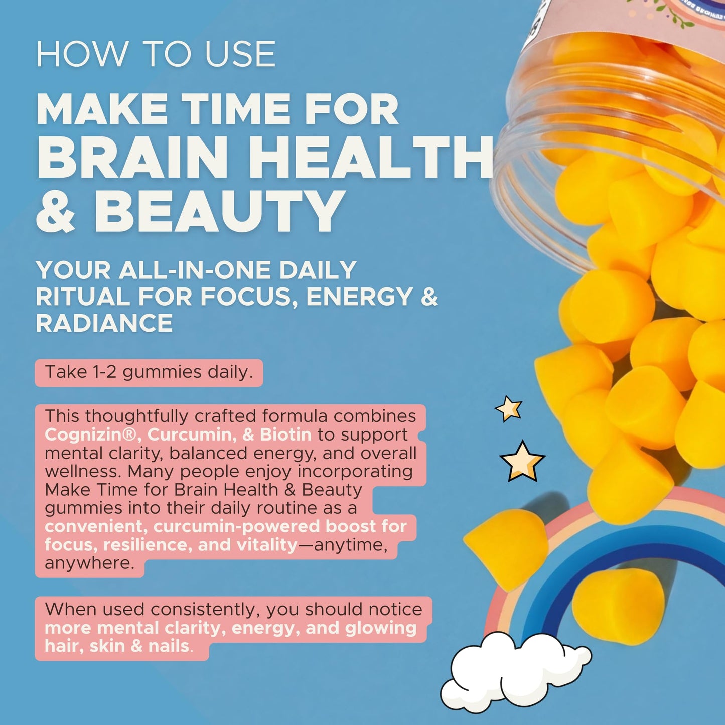 MAKE TIME Brain & Beauty Gummies 60 Gummies