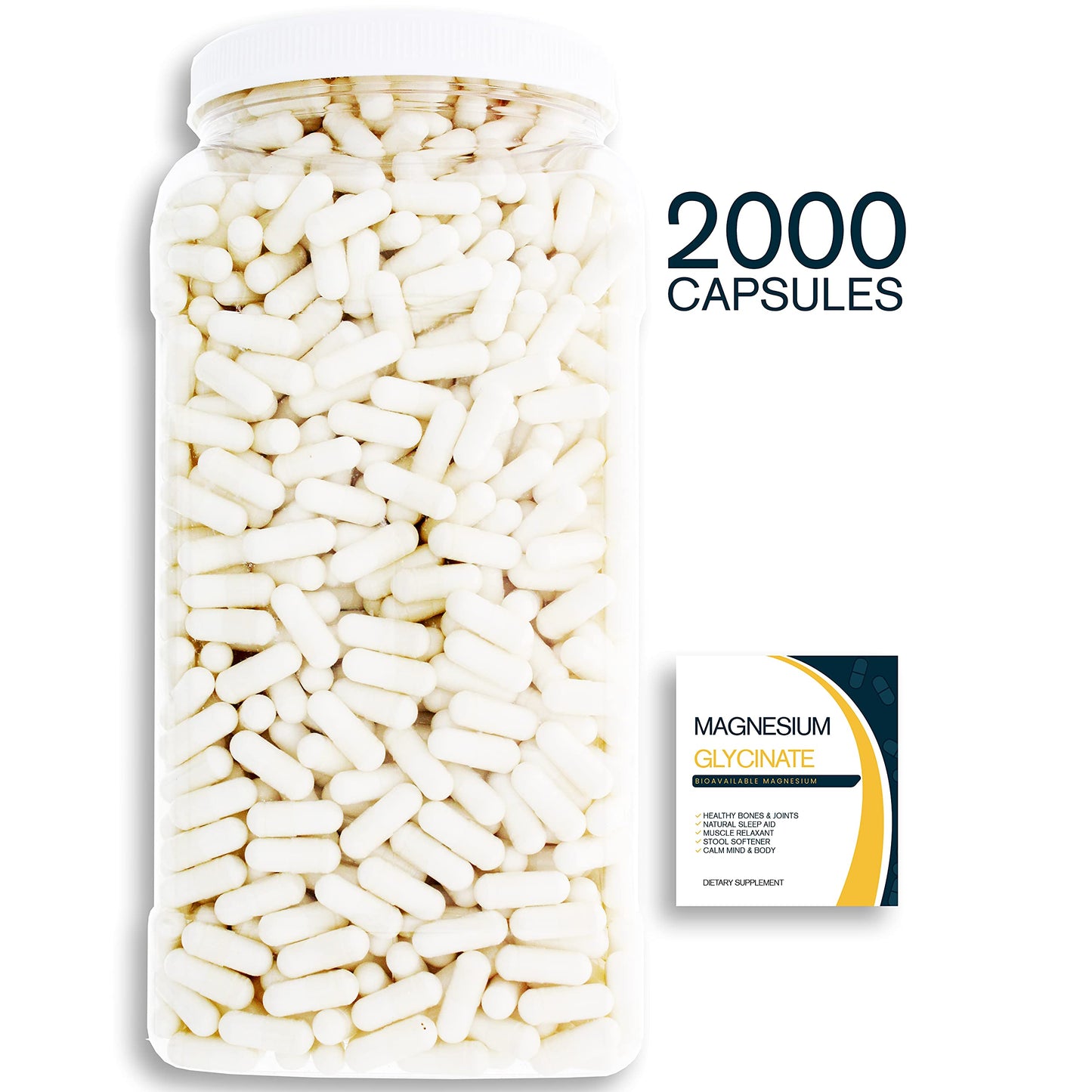 Bulk Buy Magnesium Glycinate Capsules 2000 Count