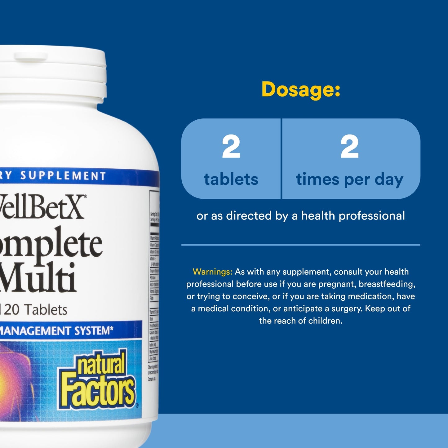 Natural Factors WellBetX Complete Multi Tablet 120 Tablets