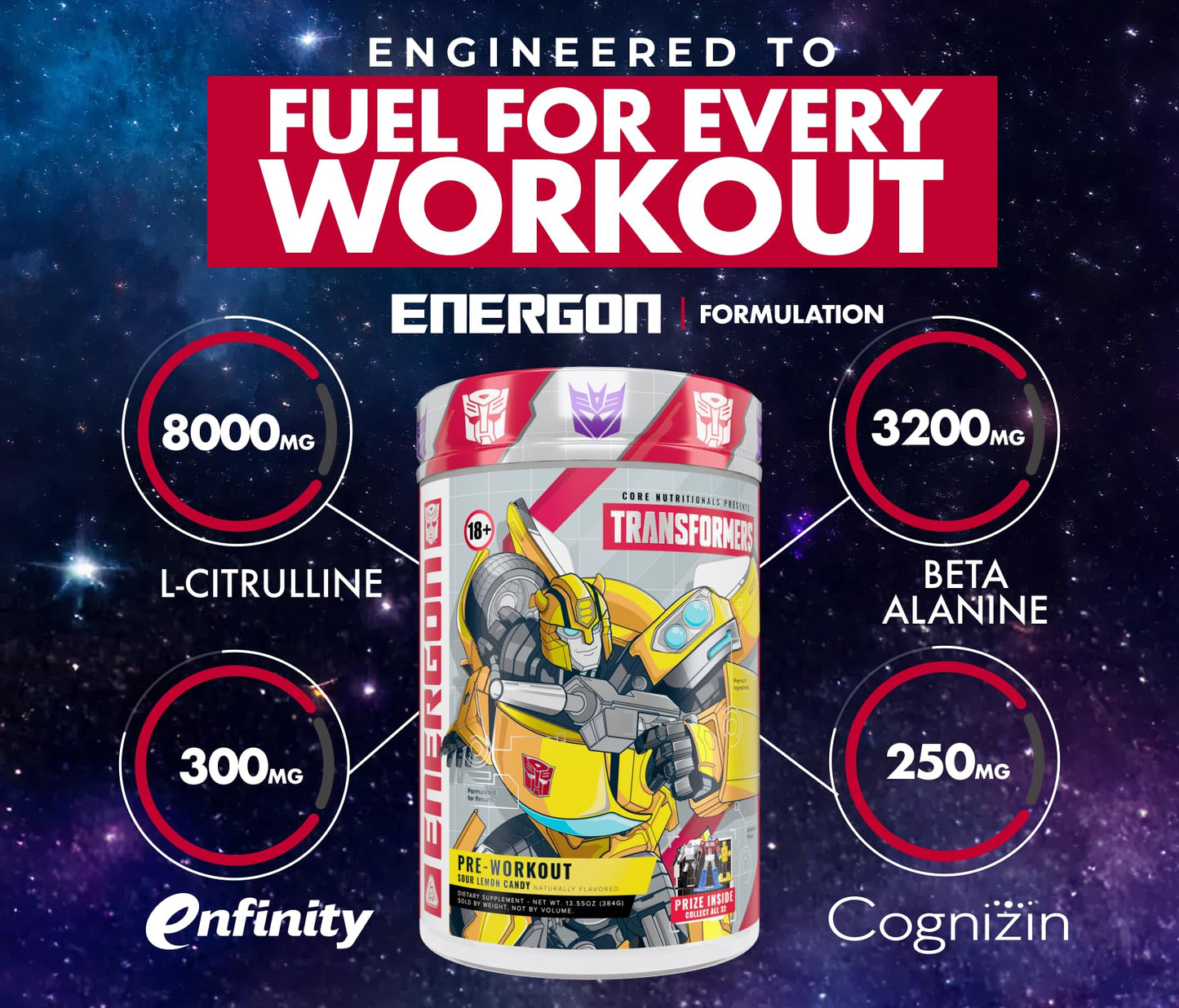 Core Nutritionals Transformers Energon Pre Workout Powder 16 Servings