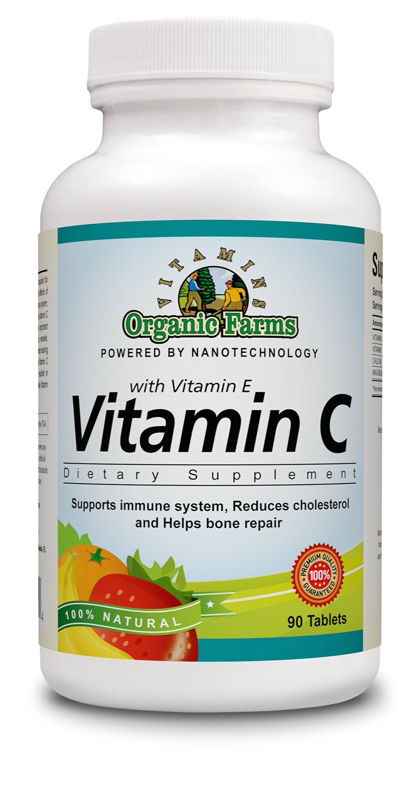 Organic Farms Vitamins Vitamin C with Vitamin E Essential Dietary Supplement, 90 Tablets