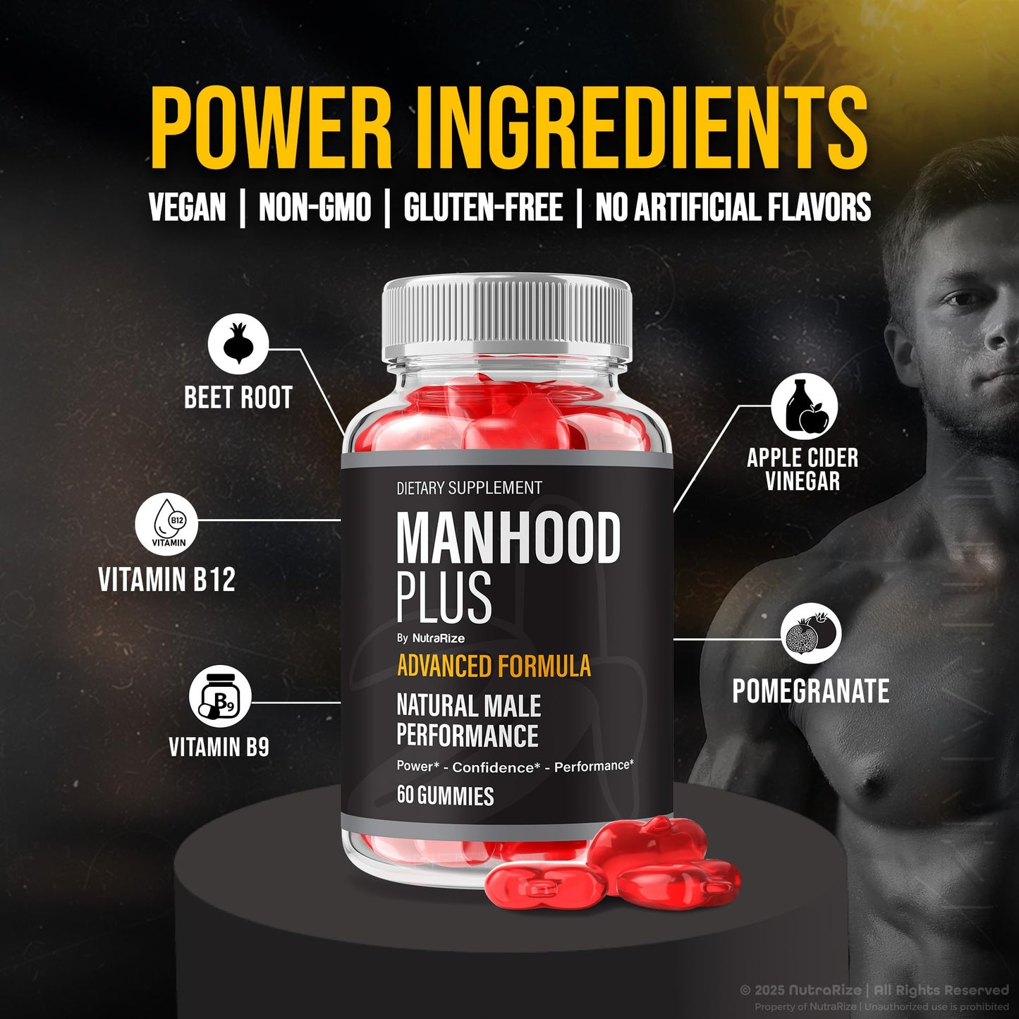 NutraRize Manhood Plus Gummies 120 Gummies