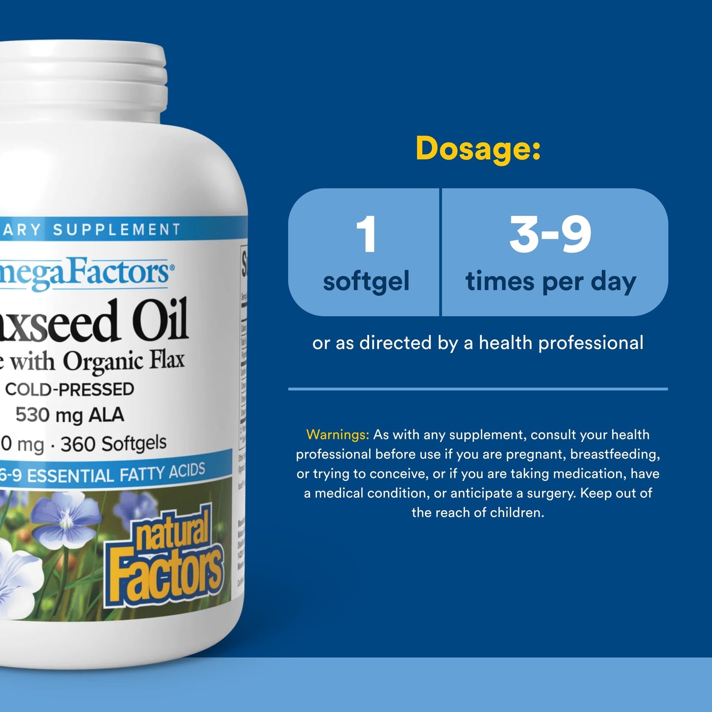 Natural Factors Flaxseed Oil Softgel 360 Count