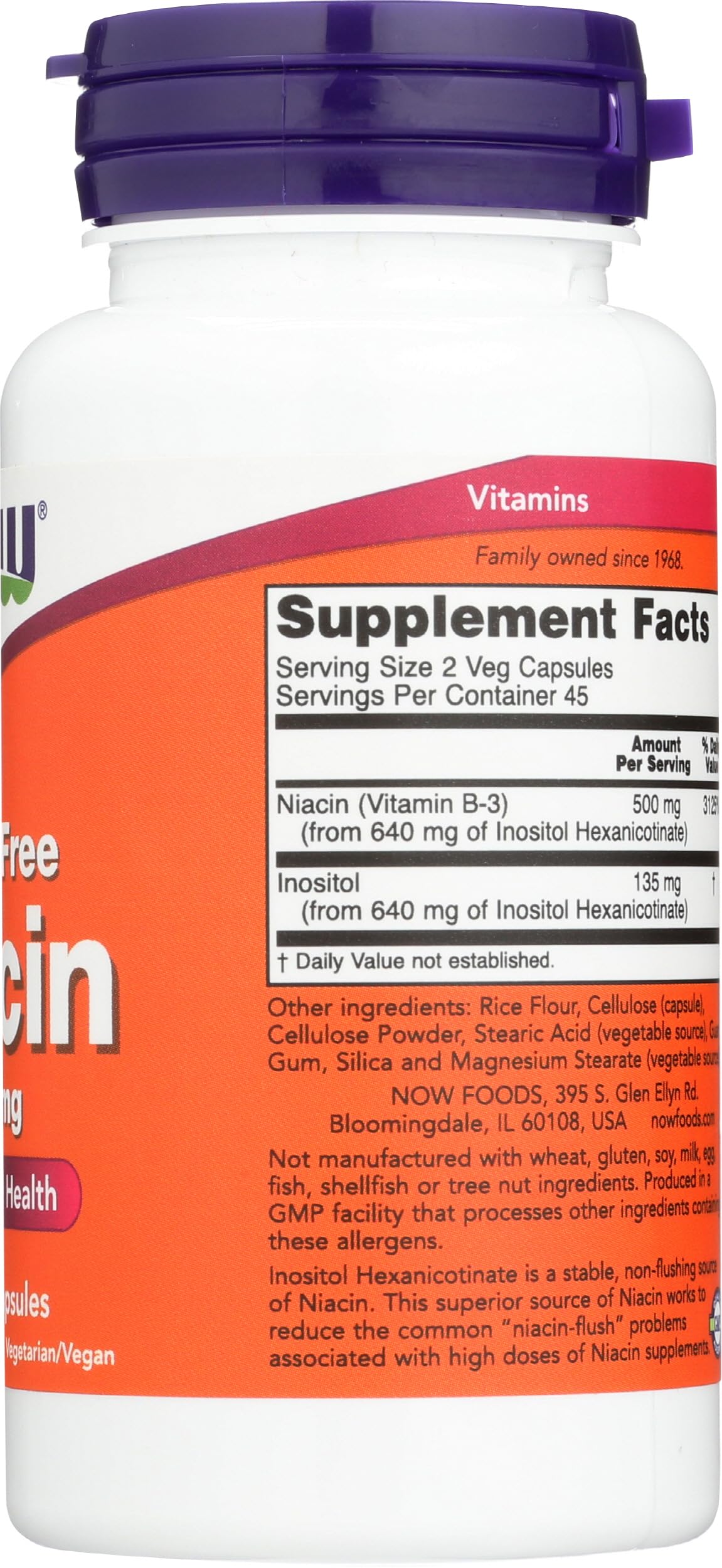 NOW Foods Niacin Flush Free Capsule, 90 Capsules