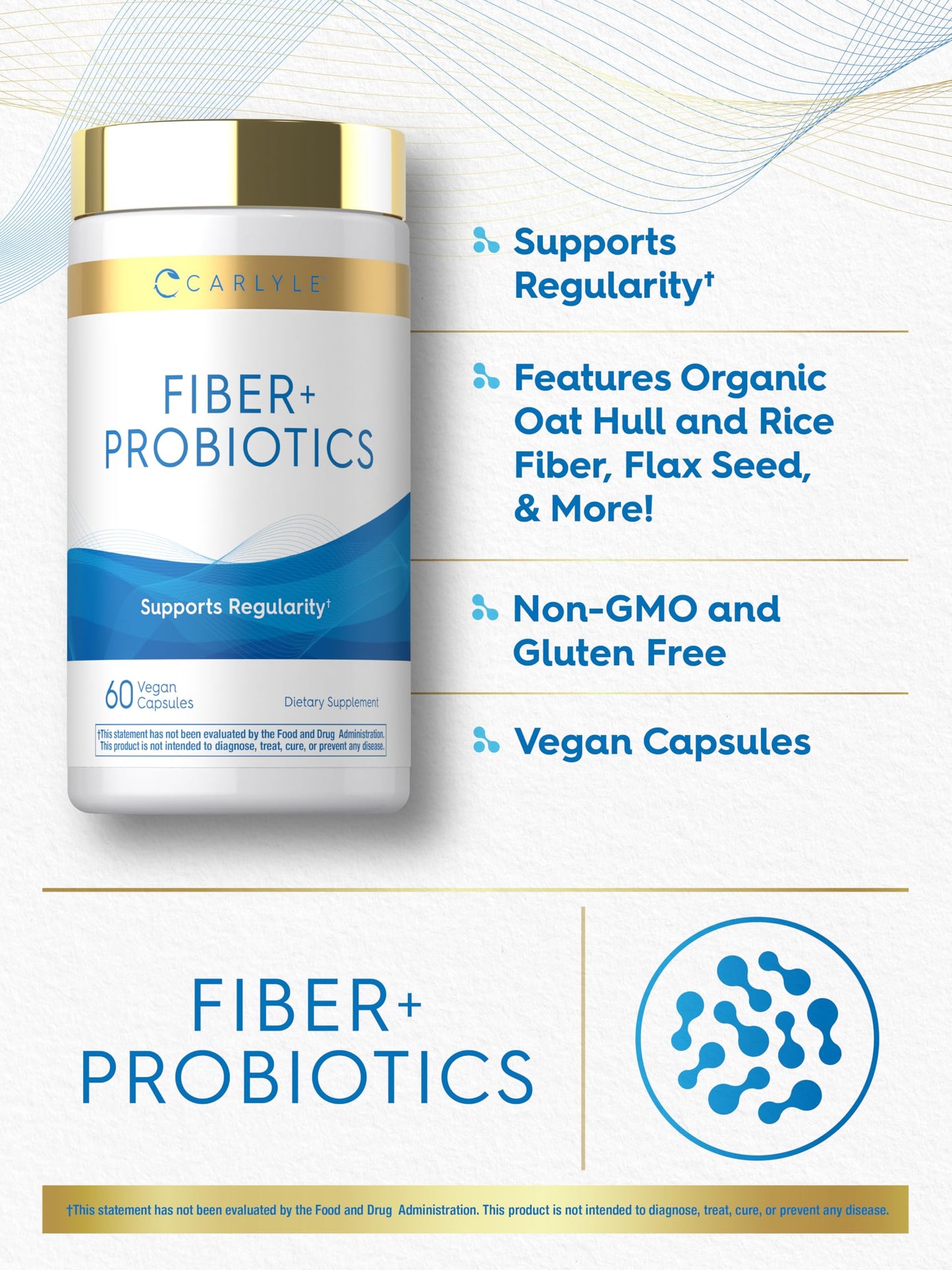 Carlyle Fiber and Probiotic Supplement Capsules, 60 Count